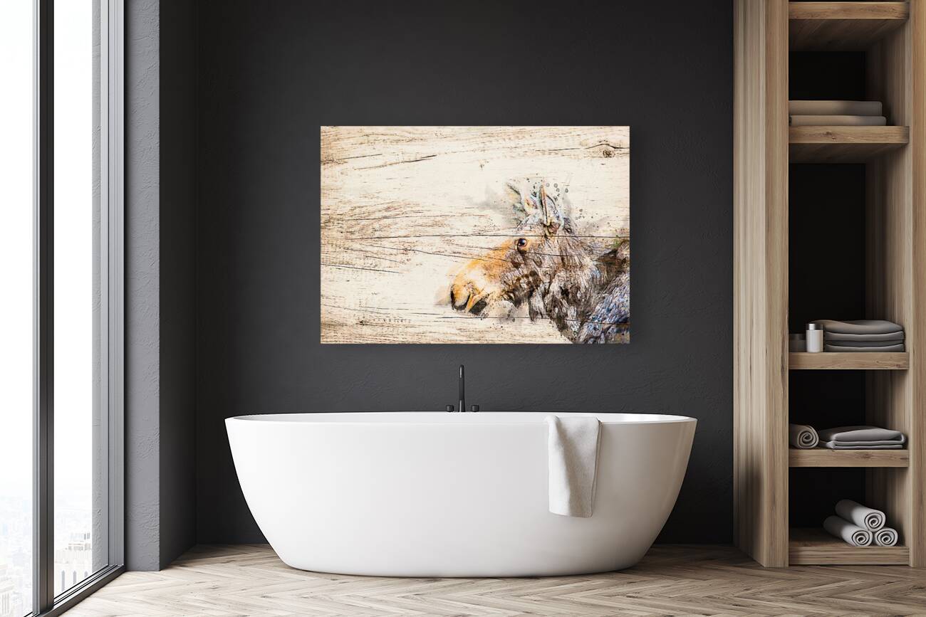 Cow Moose Abstract Reproduction